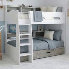 Castel Single Bunk Bed with Shelves